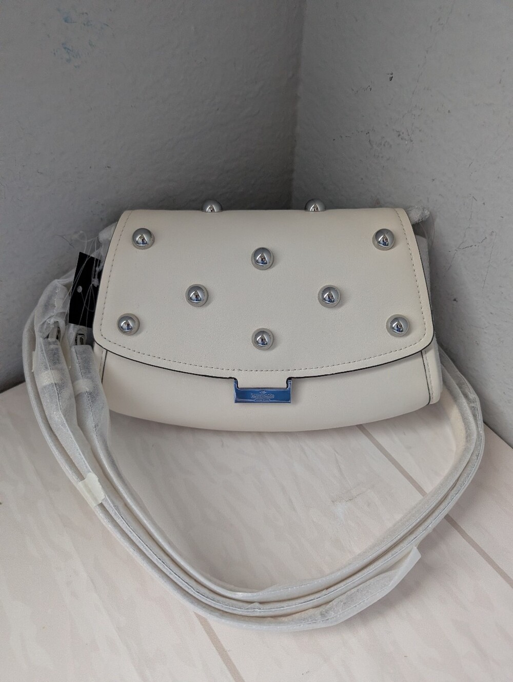 NWT Kate Spade KP183 Ali Studded Mini Crossbody Shoulder Bag In Meringue